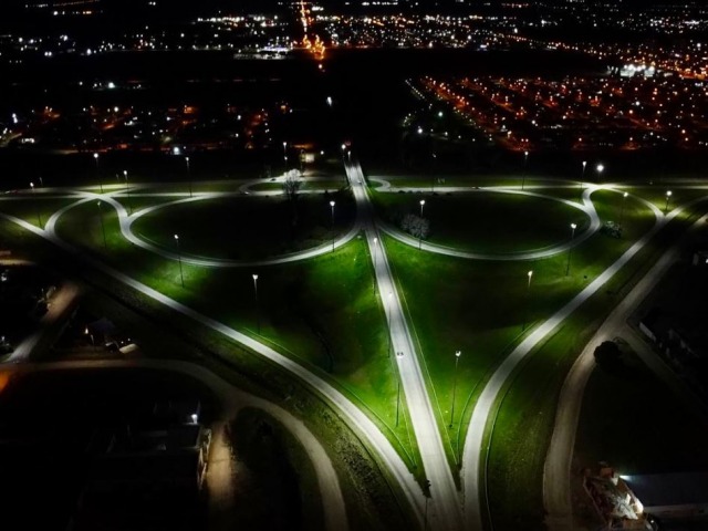Nueva iluminacin LED en el acceso a Olavarra por Ruta 226